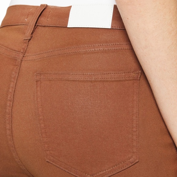 Pistola Lennon High Rise Cropped Coated Jeans in cognac brown - Picture 6 of 10